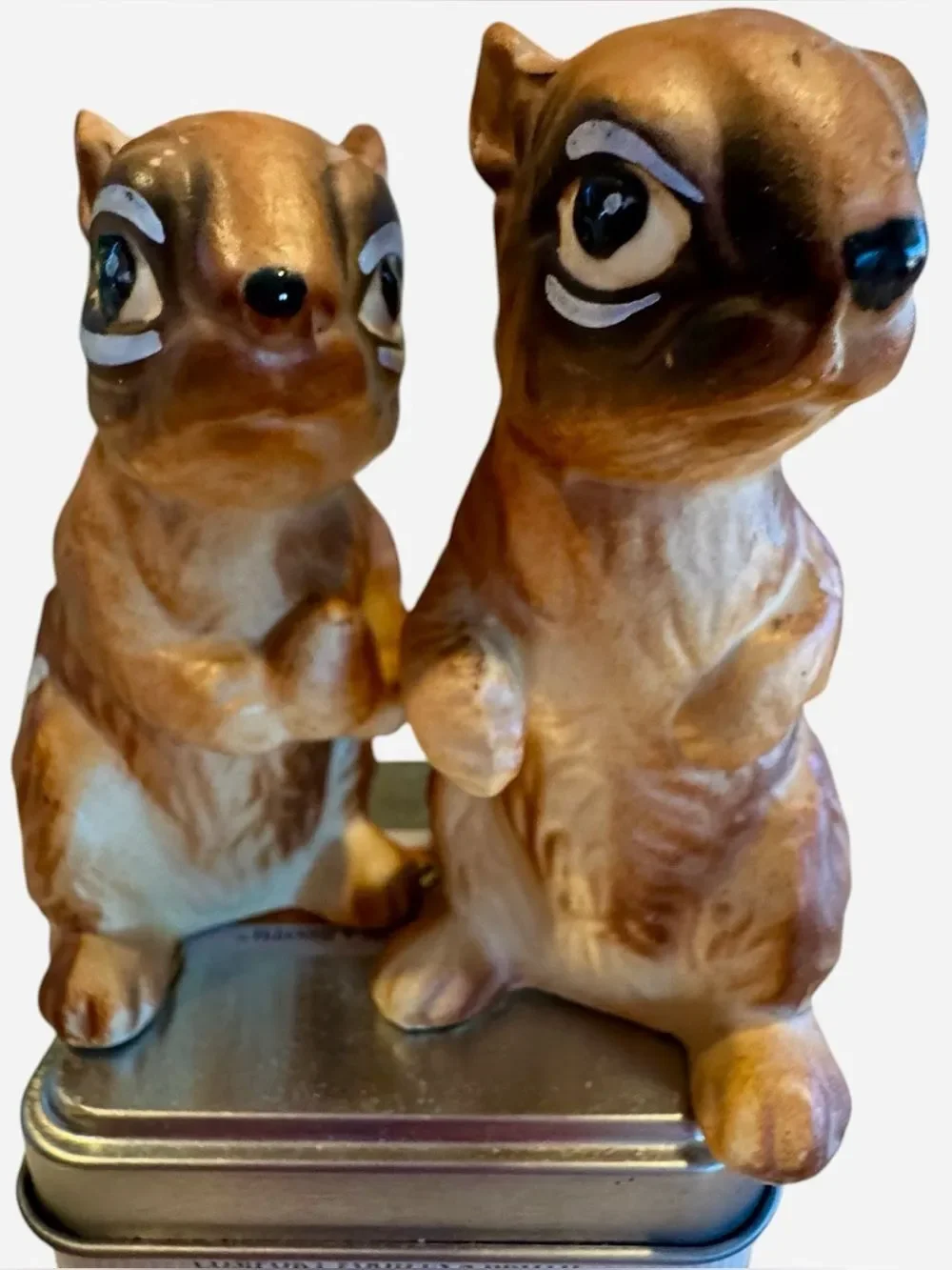 Set of Vintage Ceramic Chipmunk Salt and Pepper Shakers Japan